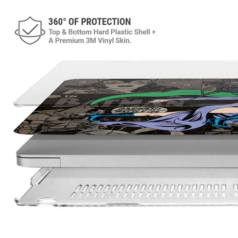 DC Comics Catwoman Vintage Action Pose Pattern MacBook Air 15in (2023-2025) Case plus Skin